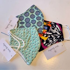 Vera Bradley Cotton Face Mask Assorted Butterfly Floral Reusable Washable 3 Pk